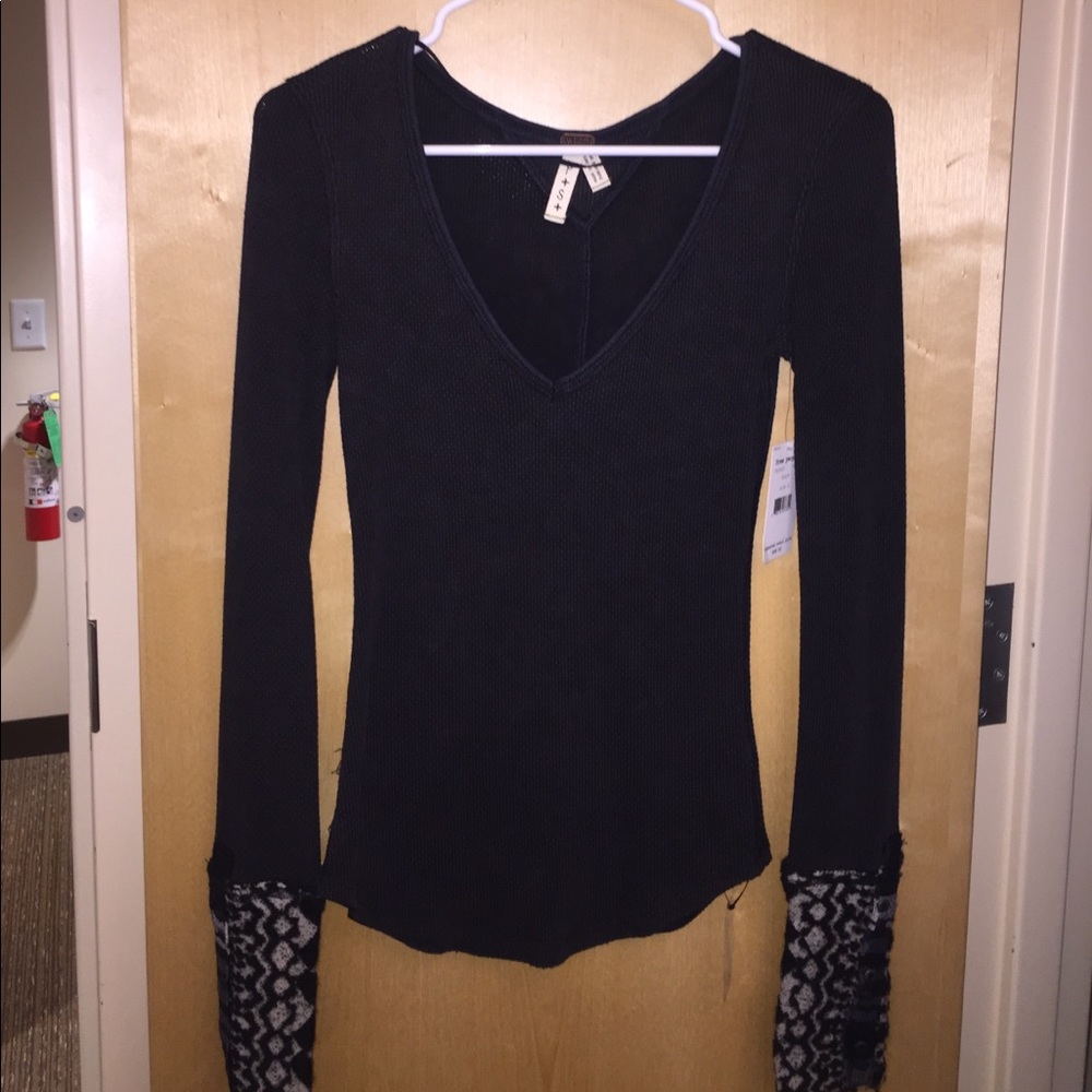 NWT Black Free People Long Sleeve Shirt
