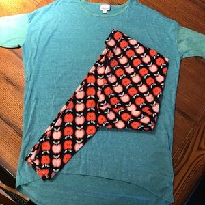 EUC LLR IRMA M & TC Leggings Unicorn APPLES!