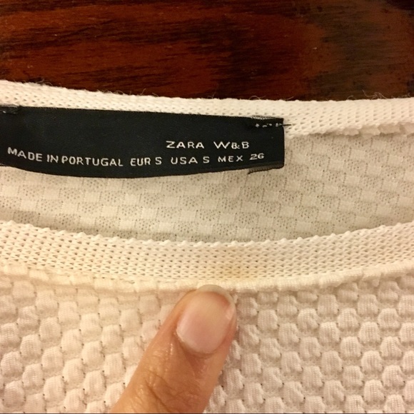 Zara 3/4 Bell-Sleeve Cream Top - Picture 2 of 3