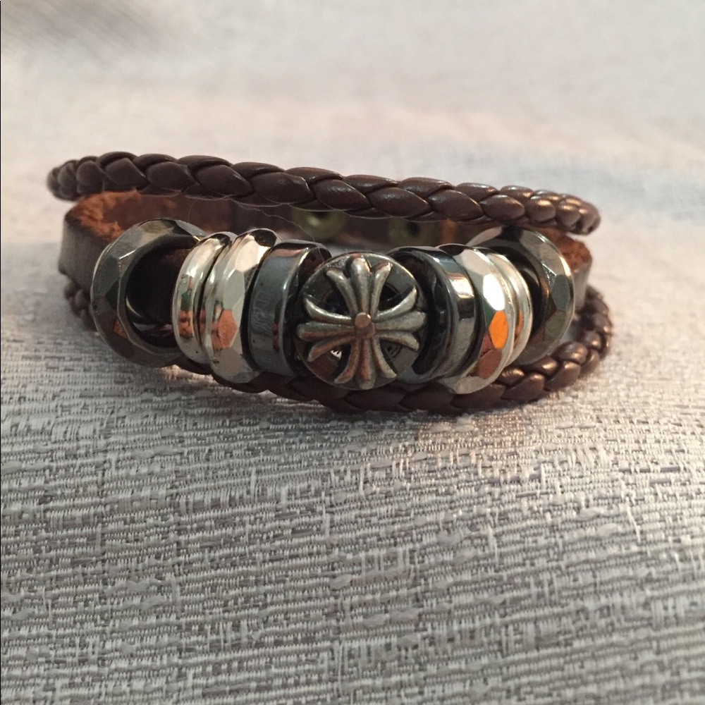 Layered Leather Bracelet with beads