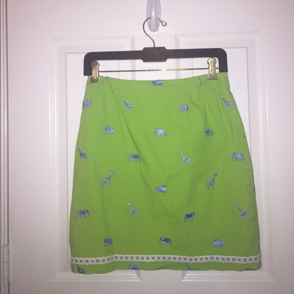 Classic Lilly Pulitzer green embroidered skirt