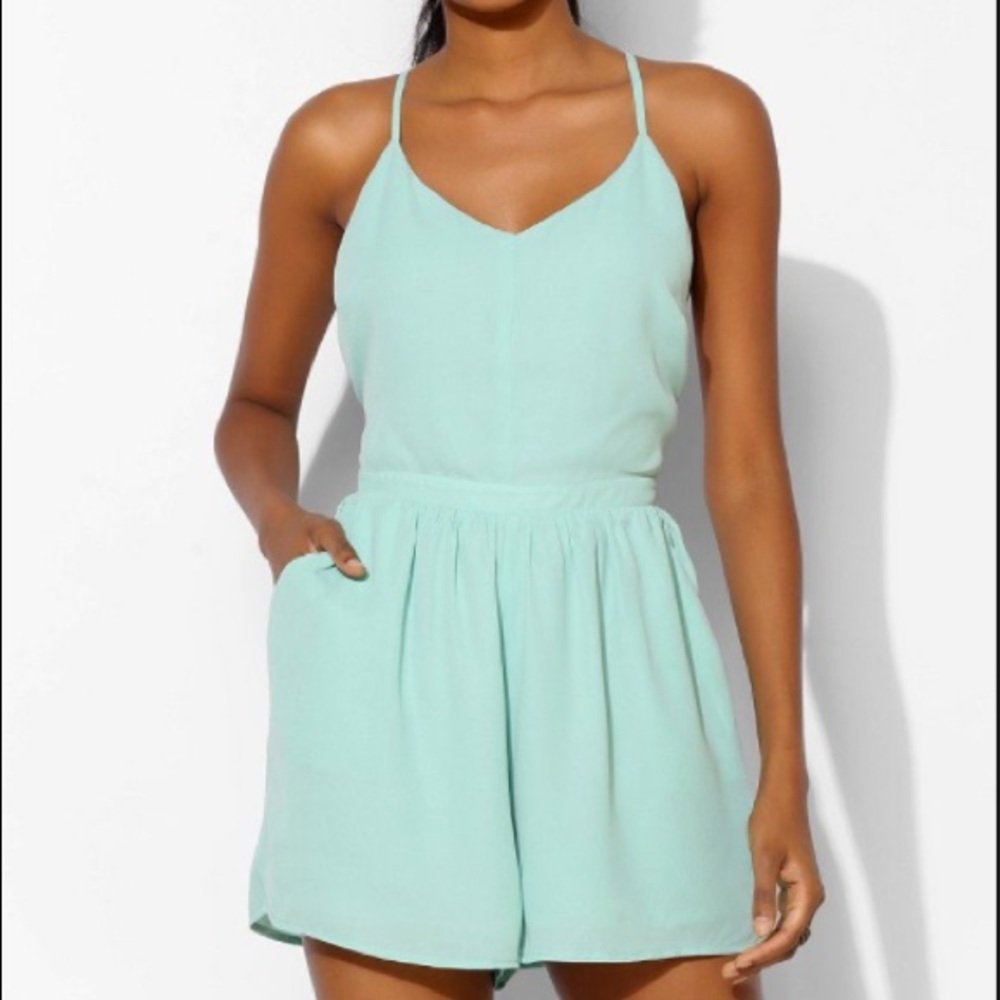 Lucca couture silky open back romper XS
