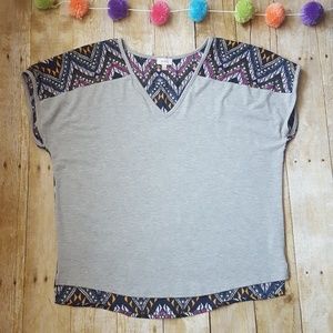 Pixley mixed material top Pixley mixed material top