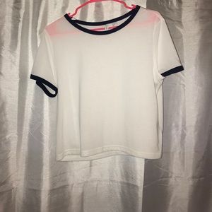 white cropped ringer tee! NEVER WORN!