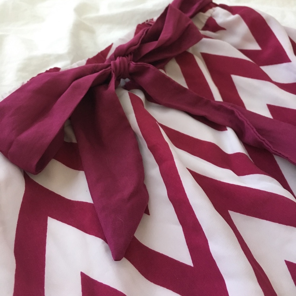 Francesca Maroon Chevron skirt - Picture 2 of 2