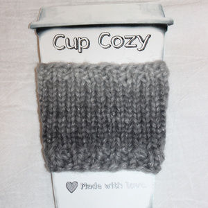 Hand-Knit Ombre Gray Coffee Cup cozy