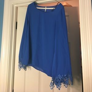 Blue long sleeve blouse