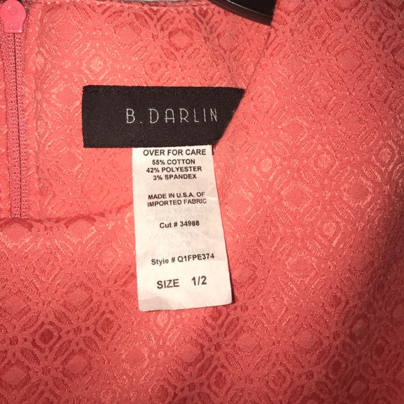 B Darlin Coral Shift Dress - Picture 3 of 4