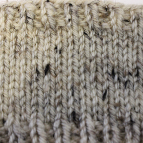 Hand-Knit Heathered Oatmeal Coffee Cup Cozy - Picture 3 of 3