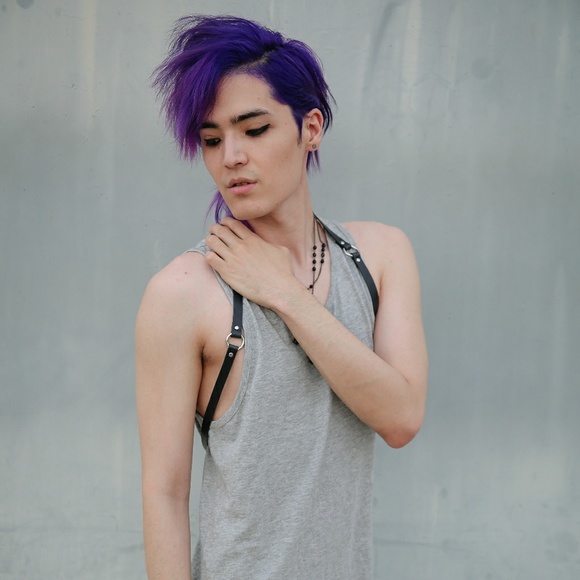 Nwt Black Leather Shoulder Body Harness Unisex New - Picture 2 of 8