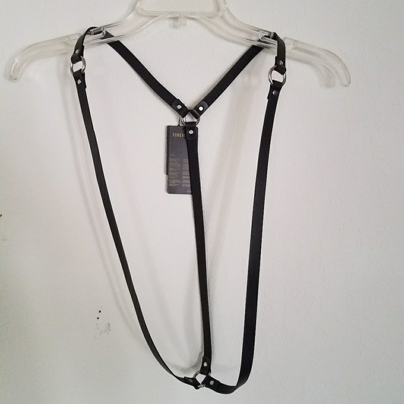 Nwt Black Leather Shoulder Body Harness Unisex New - Picture 5 of 8