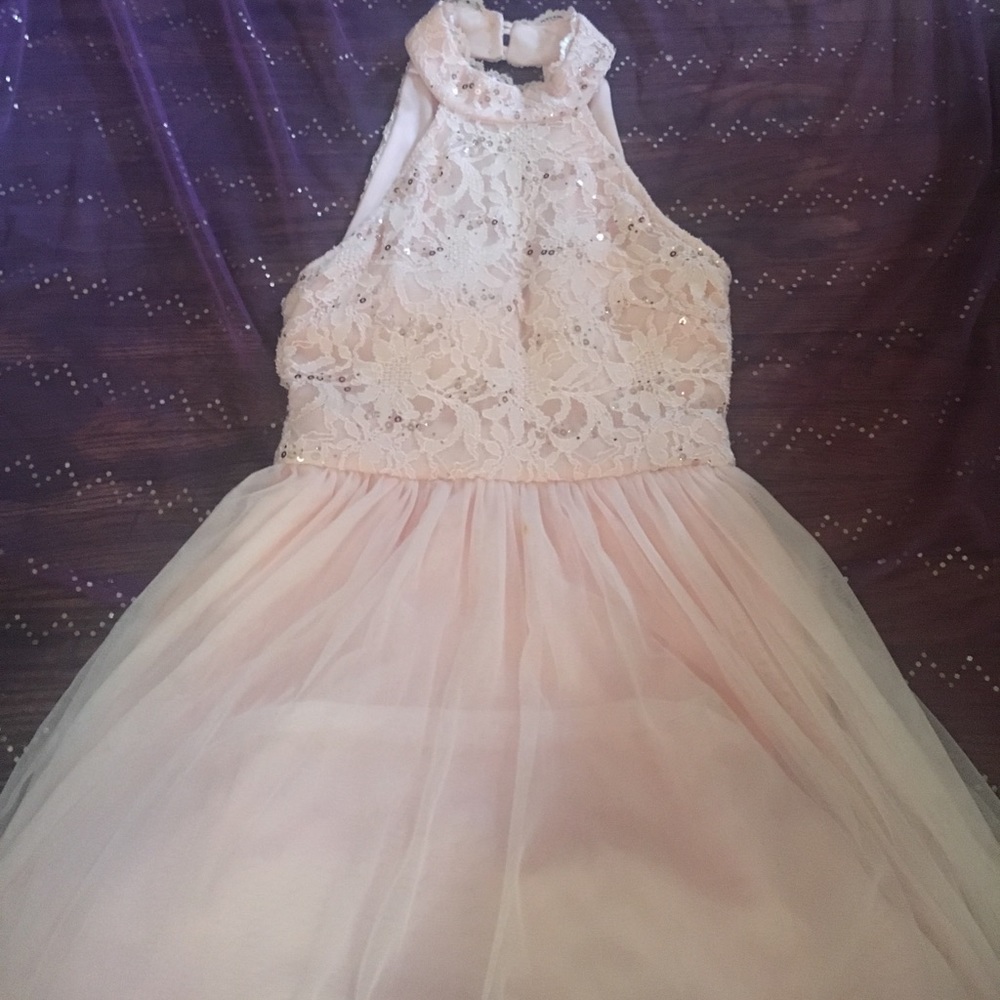 Windsor Sequin & Lace Blush Dress