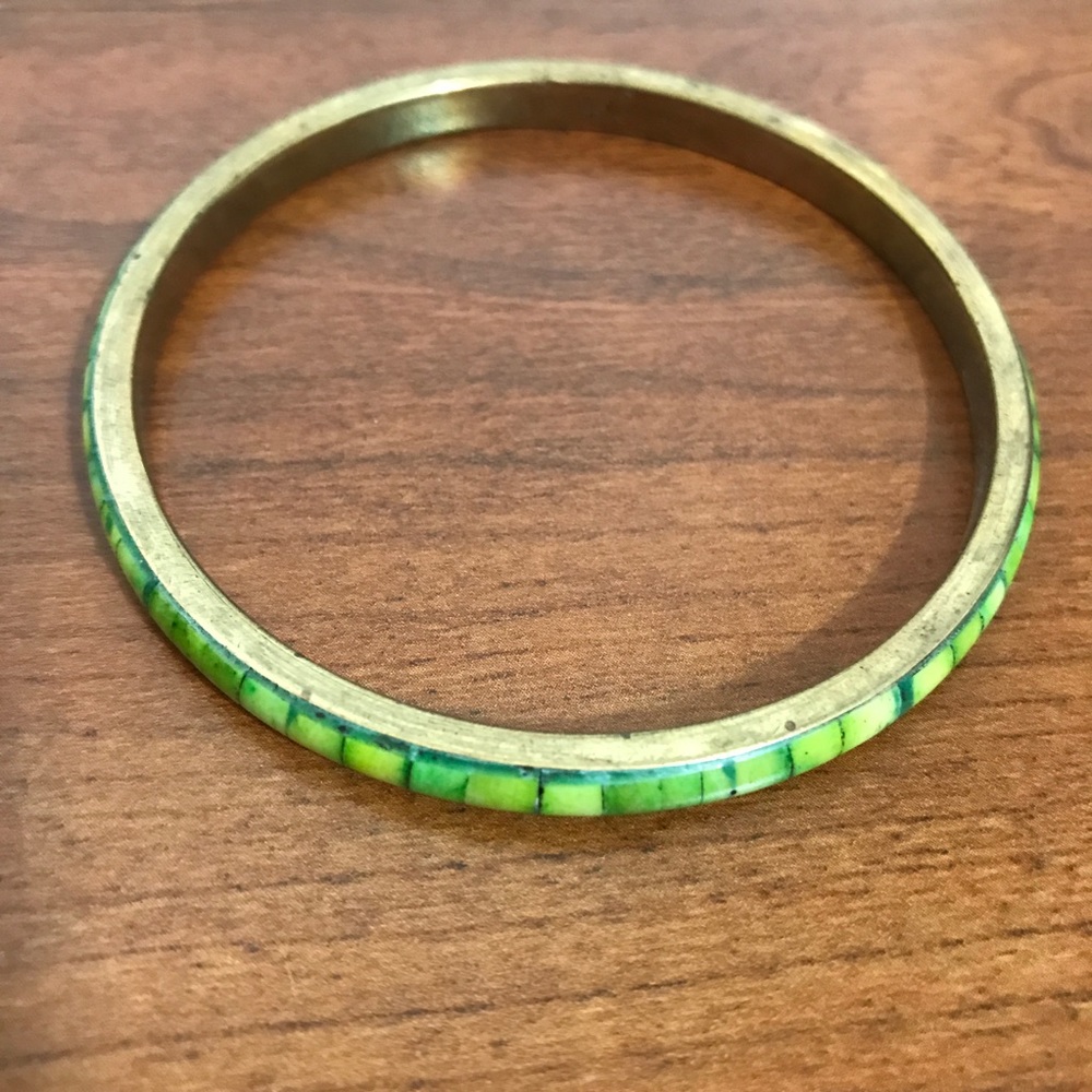 Green Bangle Bracelet