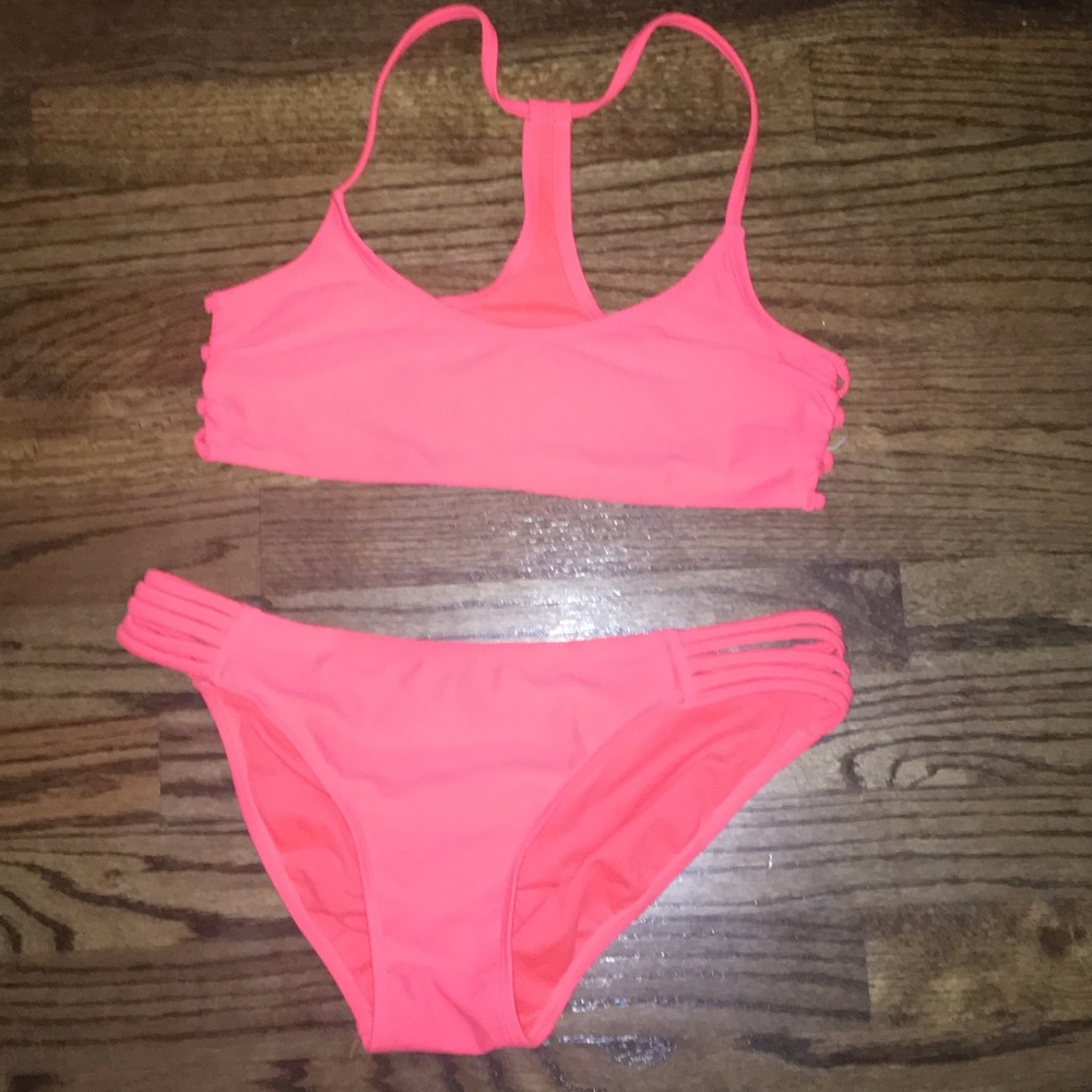 Bright pink bathing suit