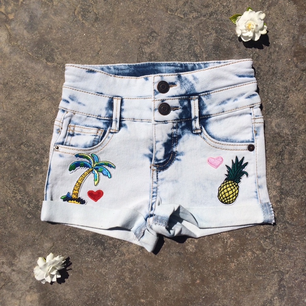 Custom Made Tropical Patchwork Denim for Kids