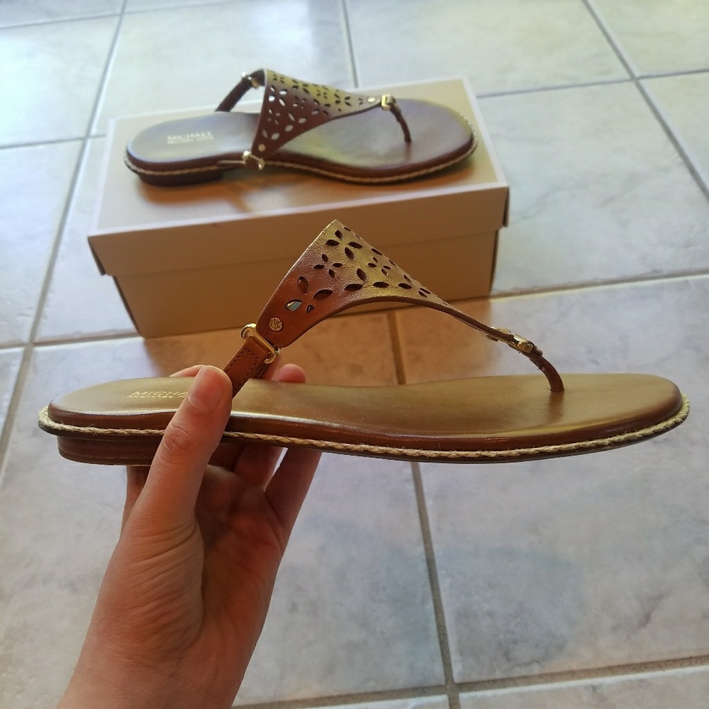 Michael Kors Brown Leather Sandal