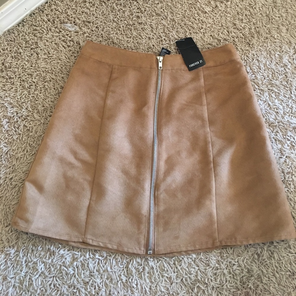 Tan suede skirt