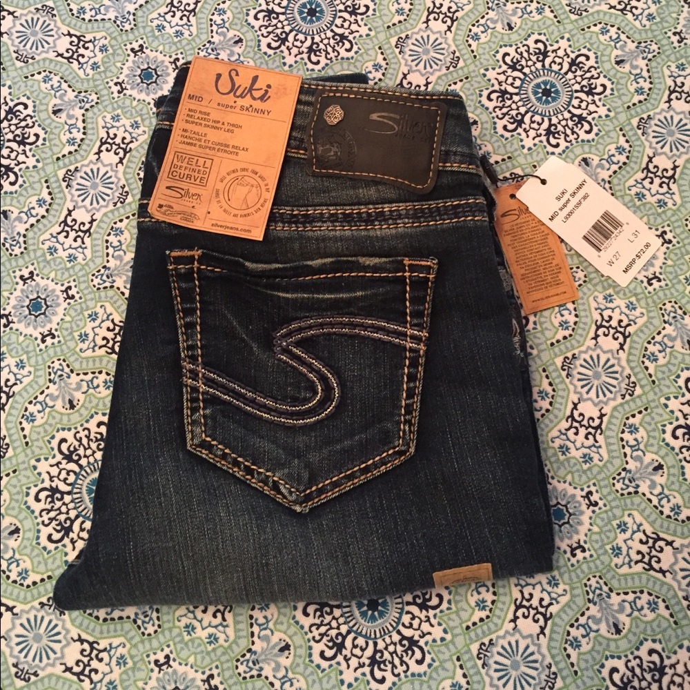 Silver Skinny Jeans