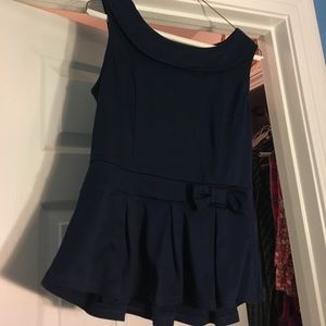 Navy peplum top