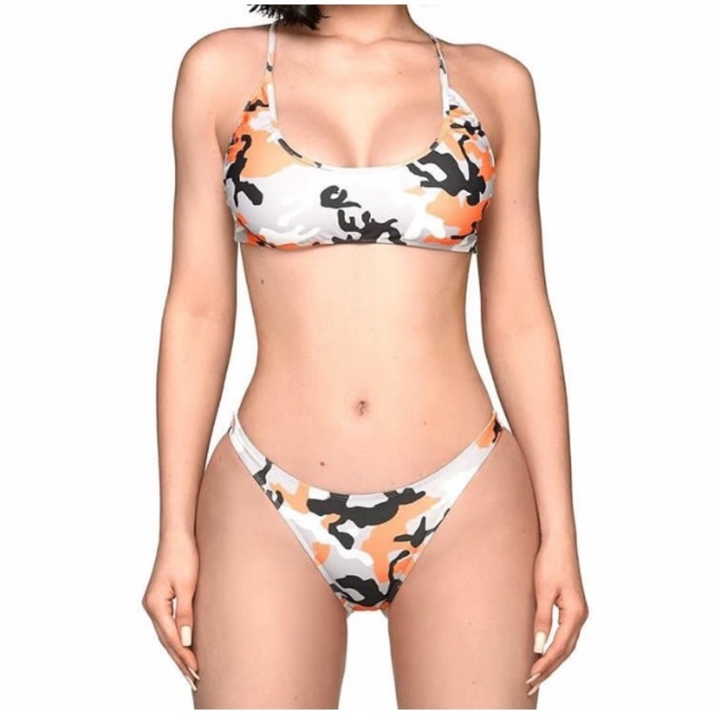 Kylie Orange Camp Swimsuit