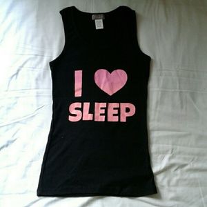 "I ❤ SLEEP" Black Tank Top