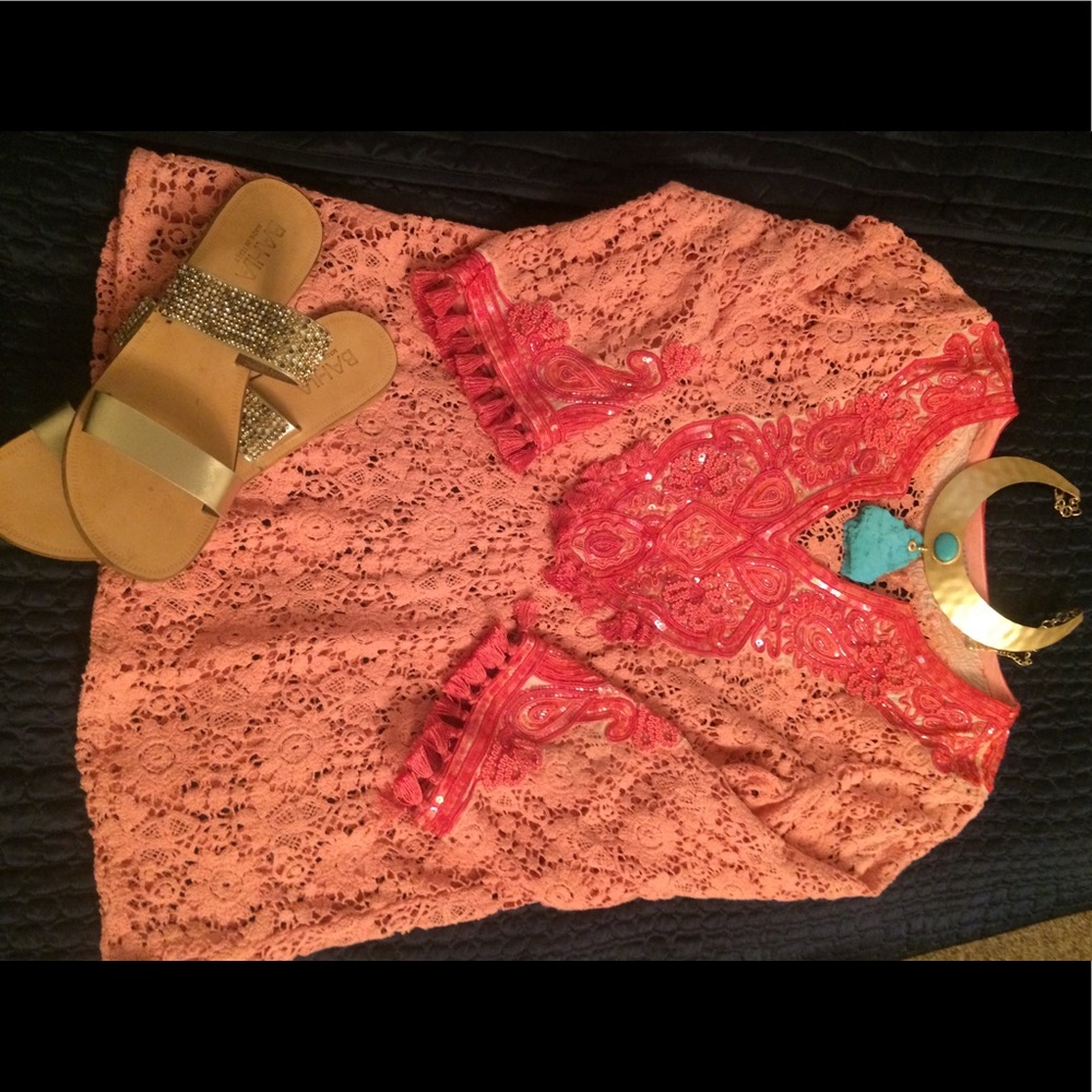 Calypso by St. Barth coral tunic / cover up