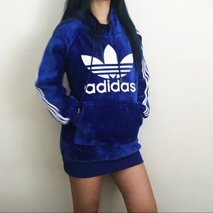 UNAUTHENTIC Adidas Stripe Velvet/Suede Sweater
