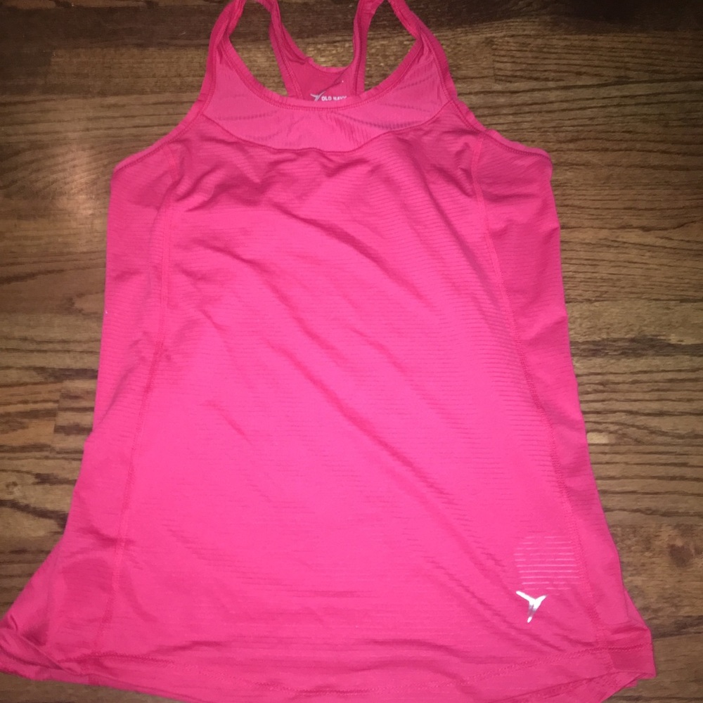 Pinkish red razor back workout top