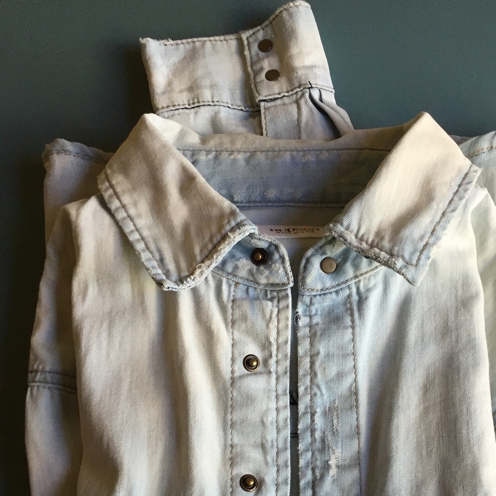 NWT Hudson Jeans Distressed Denim Shirt