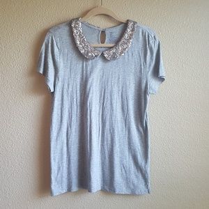 GAP // Gray + Sequin Blouse