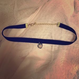 UO: velvet choker necklace with heart charm