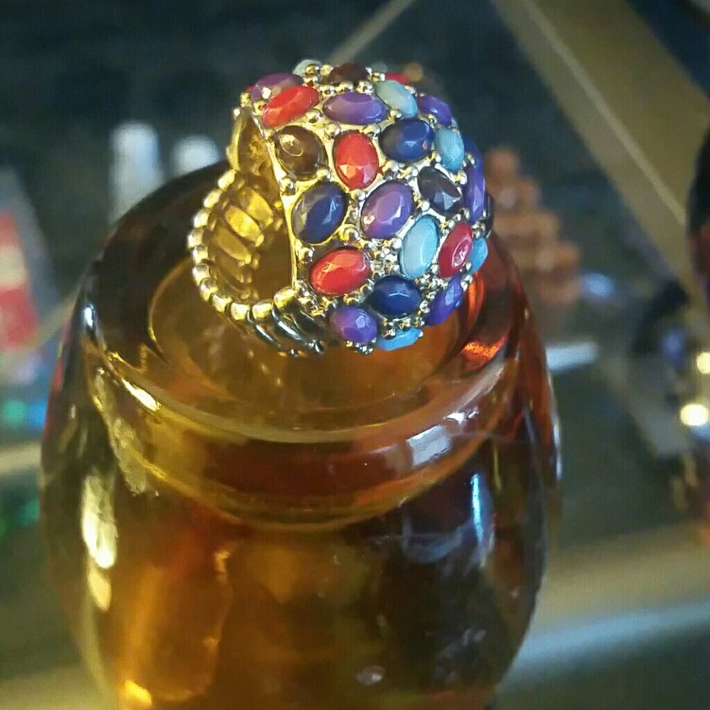 Multicolored costume ring