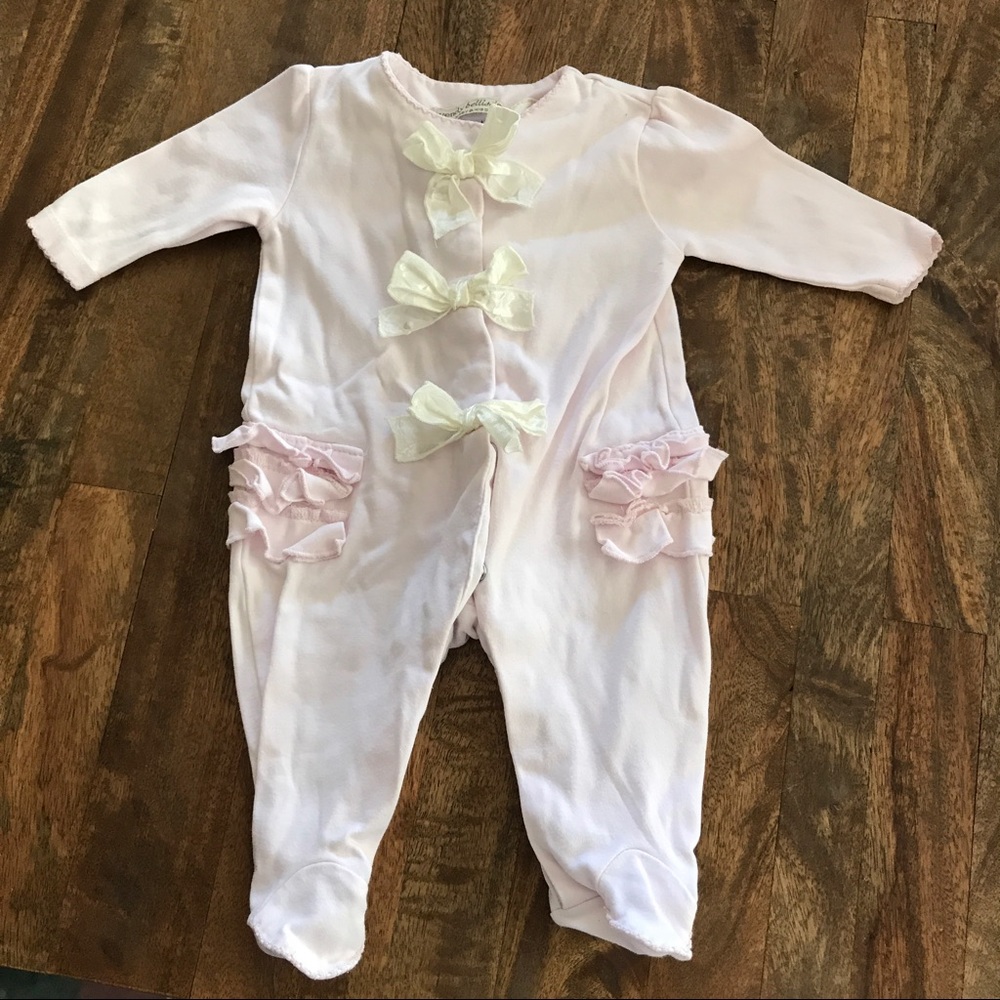 Ruffle onesie with bow detail