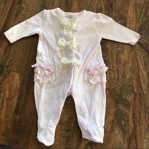 Ruffle onesie with bow detail