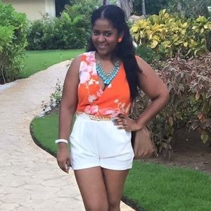 Floral and Ivory Belted Summer Romper