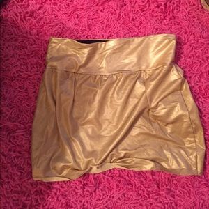 American Apparel gold mini skirt