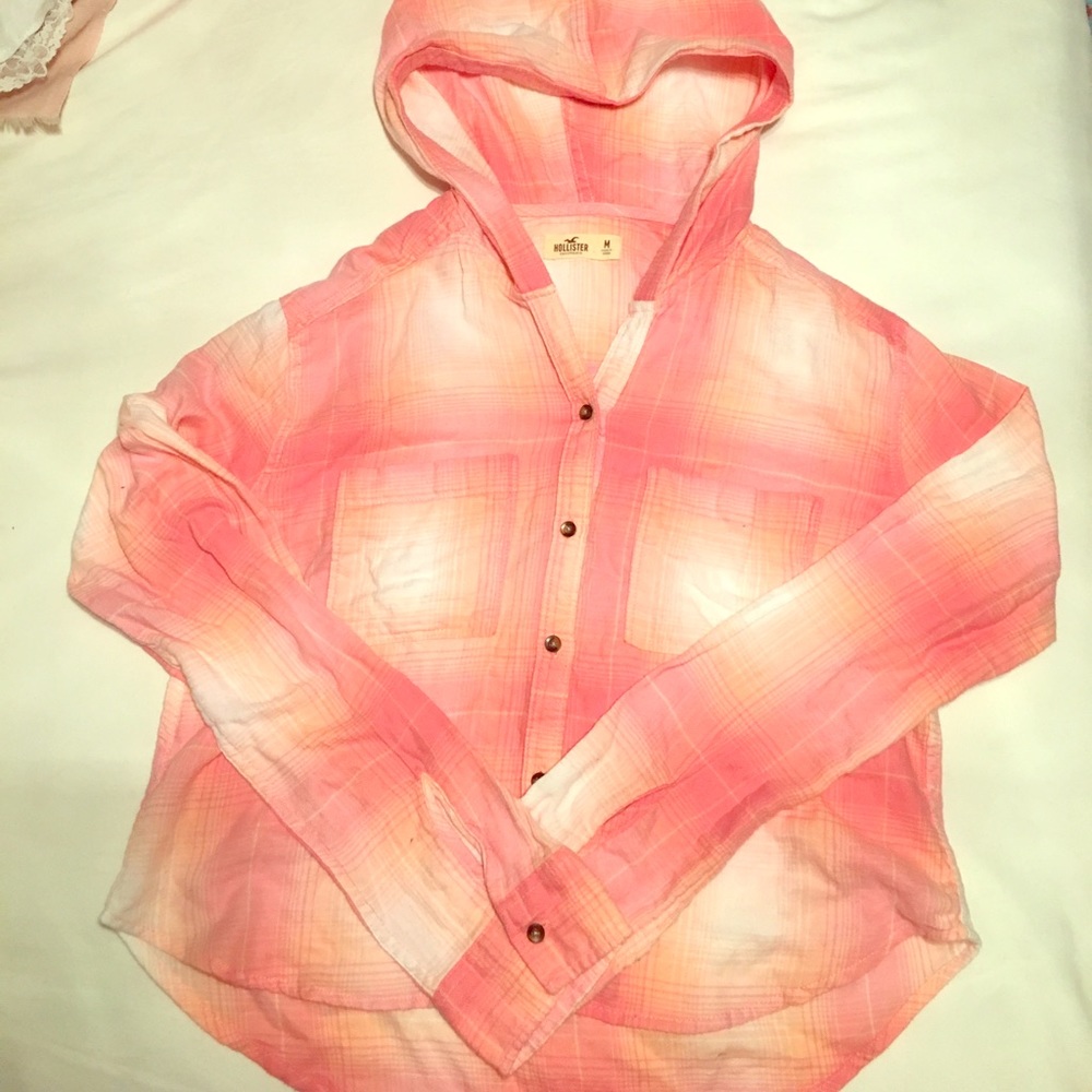 Hollister plaid hooded flannel type shirt.