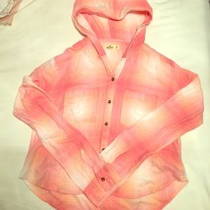 Hollister plaid hooded flannel type shirt.