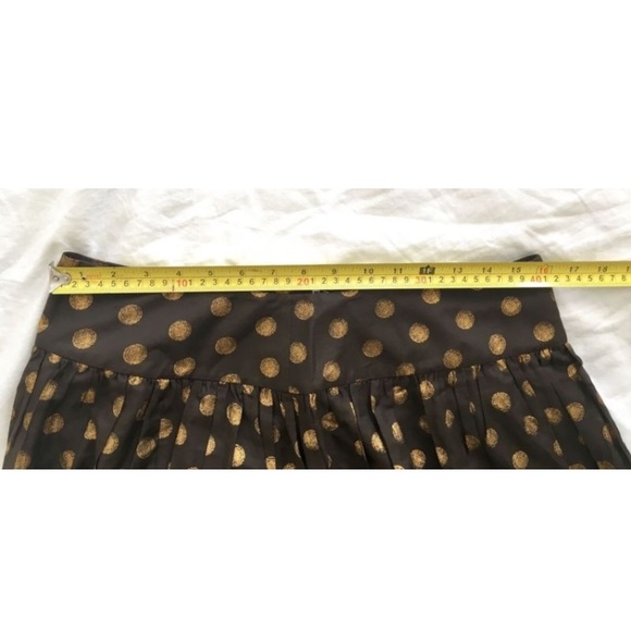Liz Claiborne Pleate Skirt Gold Dots Petite Size12 - Picture 4 of 4