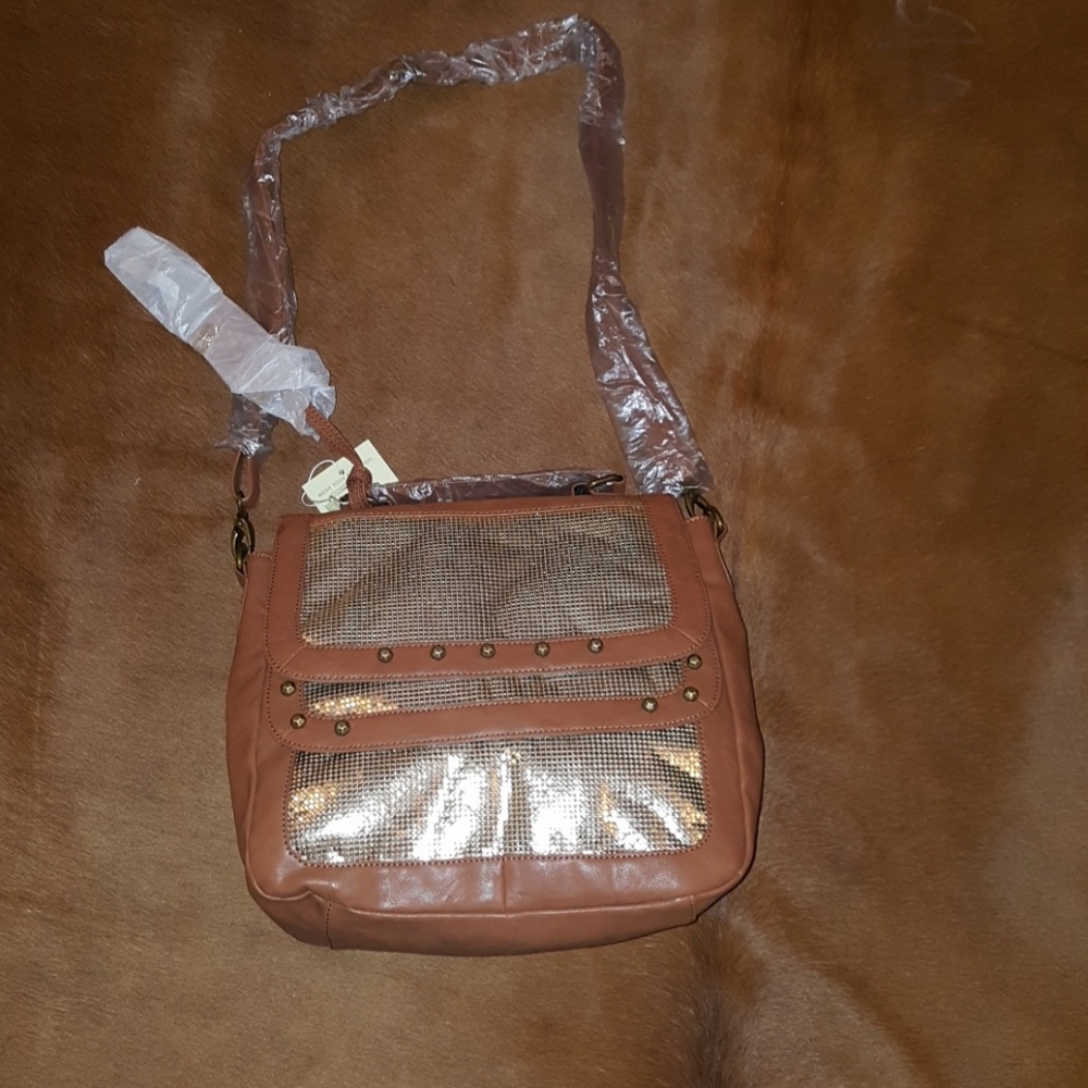SOLD.  Tan and Gold Chocolate Pocketbook...