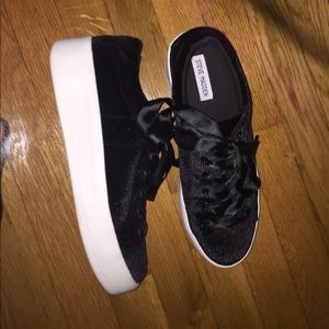Steve Madden "Bertie-V" Velvet Platform Sneakers