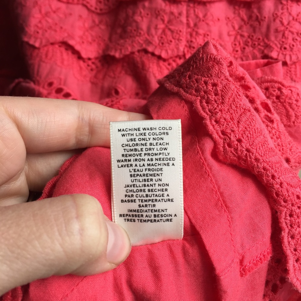 [Anthropology] Coral Pink Crocheted Lace Dress - Picture 7 of 8