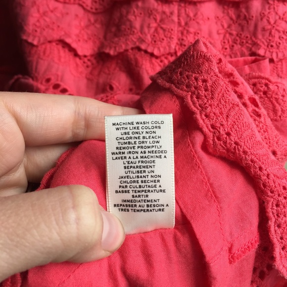 [Anthropology] Coral Pink Crocheted Lace Dress - Picture 7 of 8