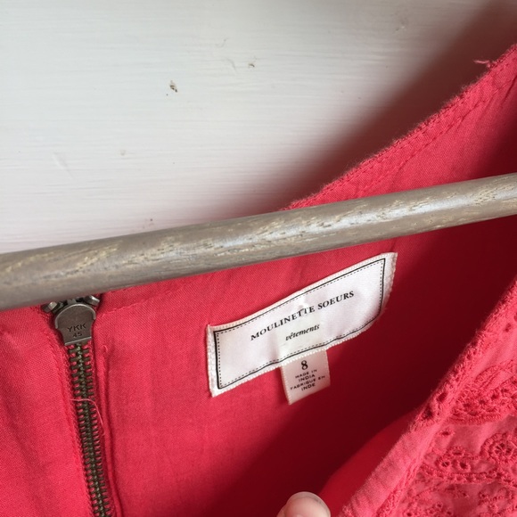 [Anthropology] Coral Pink Crocheted Lace Dress - Picture 4 of 8