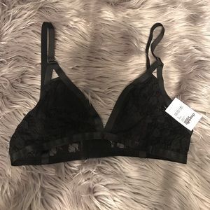 NWT black caged lace bralette