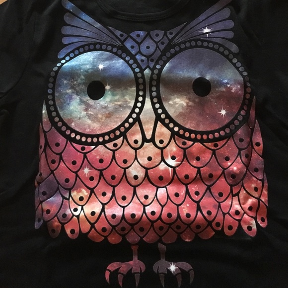 XX DONATED XX NWOT GALAXY OWL TOP - Picture 2 of 3