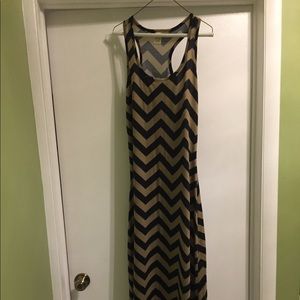 Striped maxi dress size 8/10 in tan/black