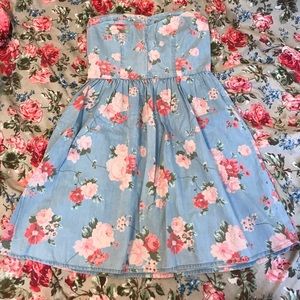 Forever 21 Floral Strapless Dress