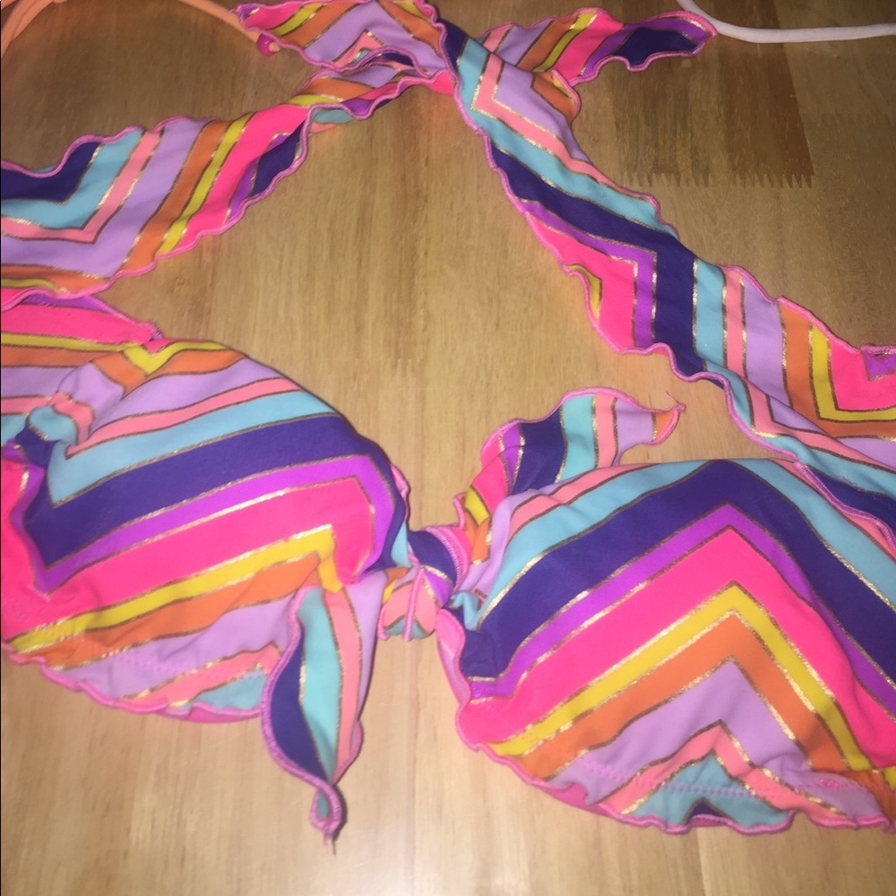 VS strapless scalloped bikini top