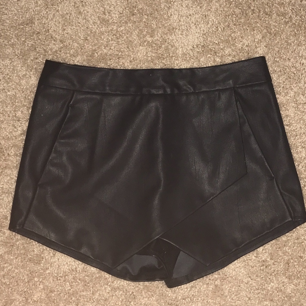 Faux Leather Express Skort